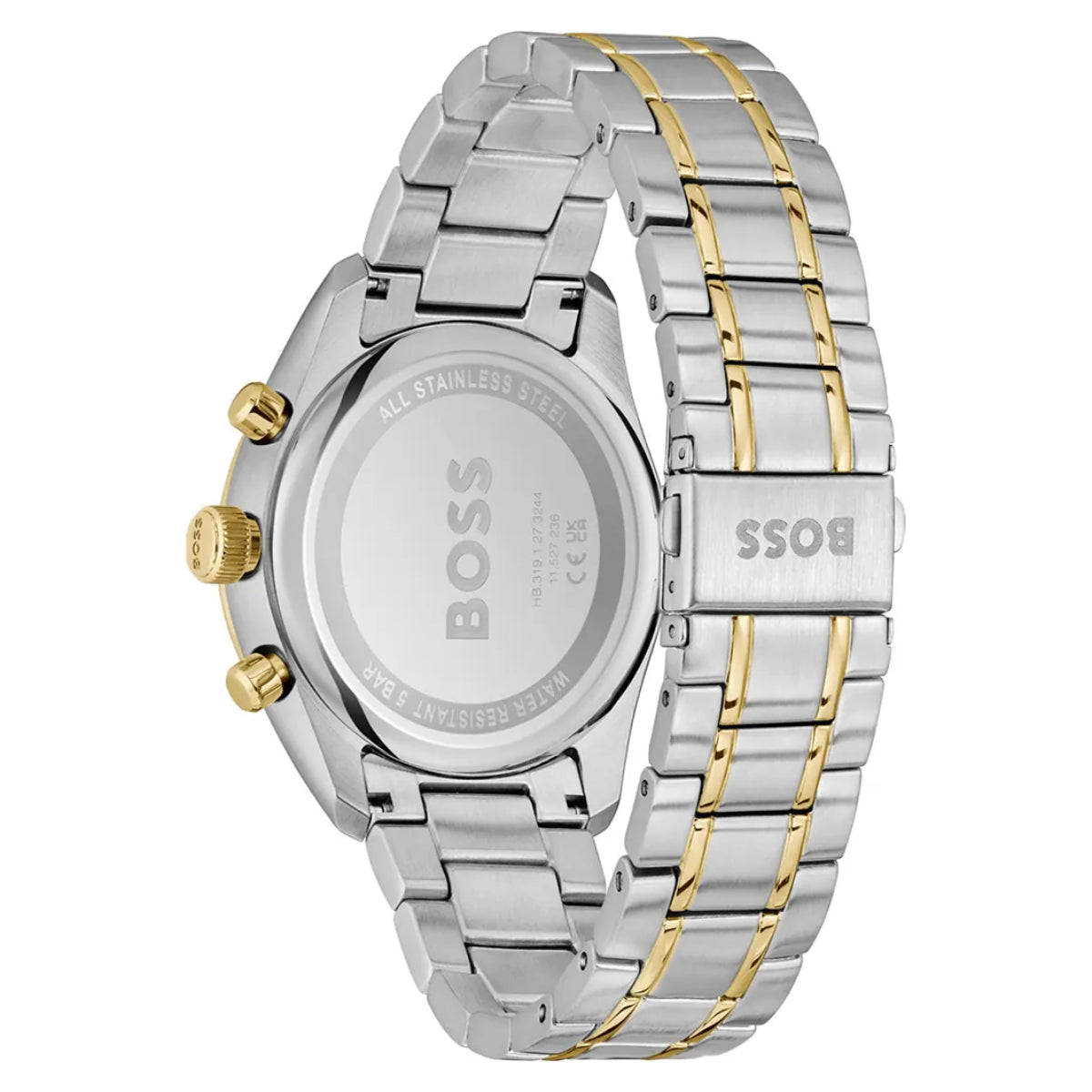 Hugo Boss Grand Prix 44 Men's 44.5mm Two-Tone Bracelet Watch - Green Dial