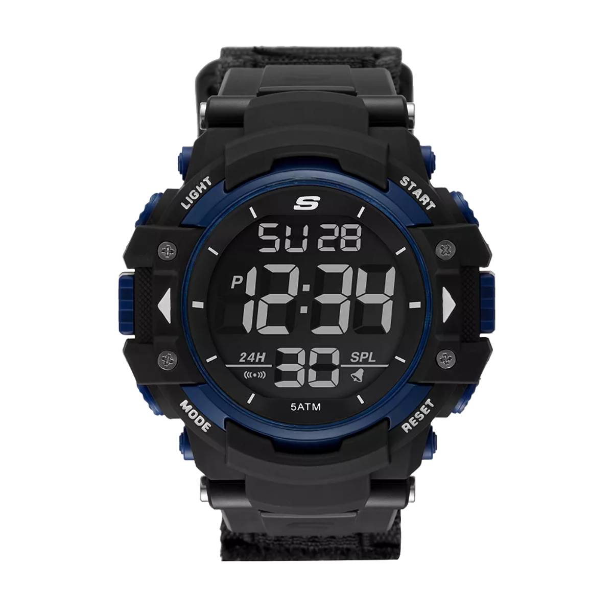 Skechers Keats Men's 55mm Digital Strap Watch - Black