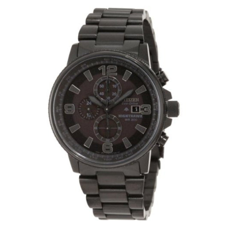 Citizen Nighthawk Men's 42mm Eco-Drive Stainless Steel Bracelet Watch - Black
