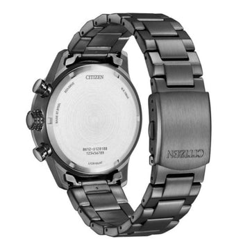 Reloj Citizen Eco-Drive de 43 mm con pulsera gris para hombre, esfera negra