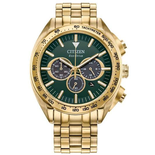 Citizen Carson Men's 43mm Eco Drive Stainless Steel Bracelet Watch - Green Dial