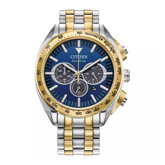 Citizen Eco-Drive Carson Men's 43mm Two-Tone Analog Bracelet Watch - Blue Dial