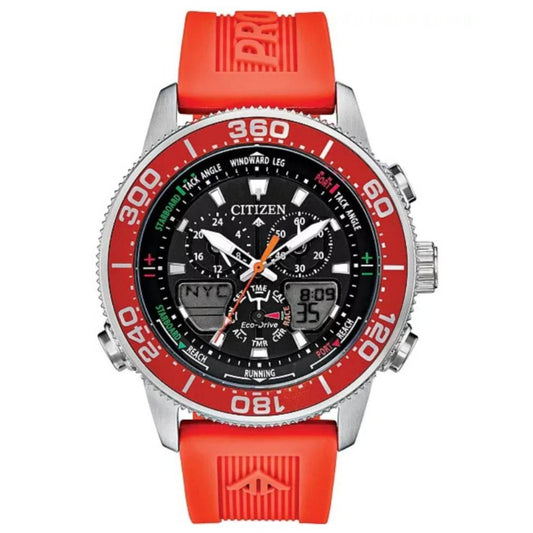 Citizen Promaster Sailhawk Men's 44mm Eco Drive Red Strap Watch - Black Dial