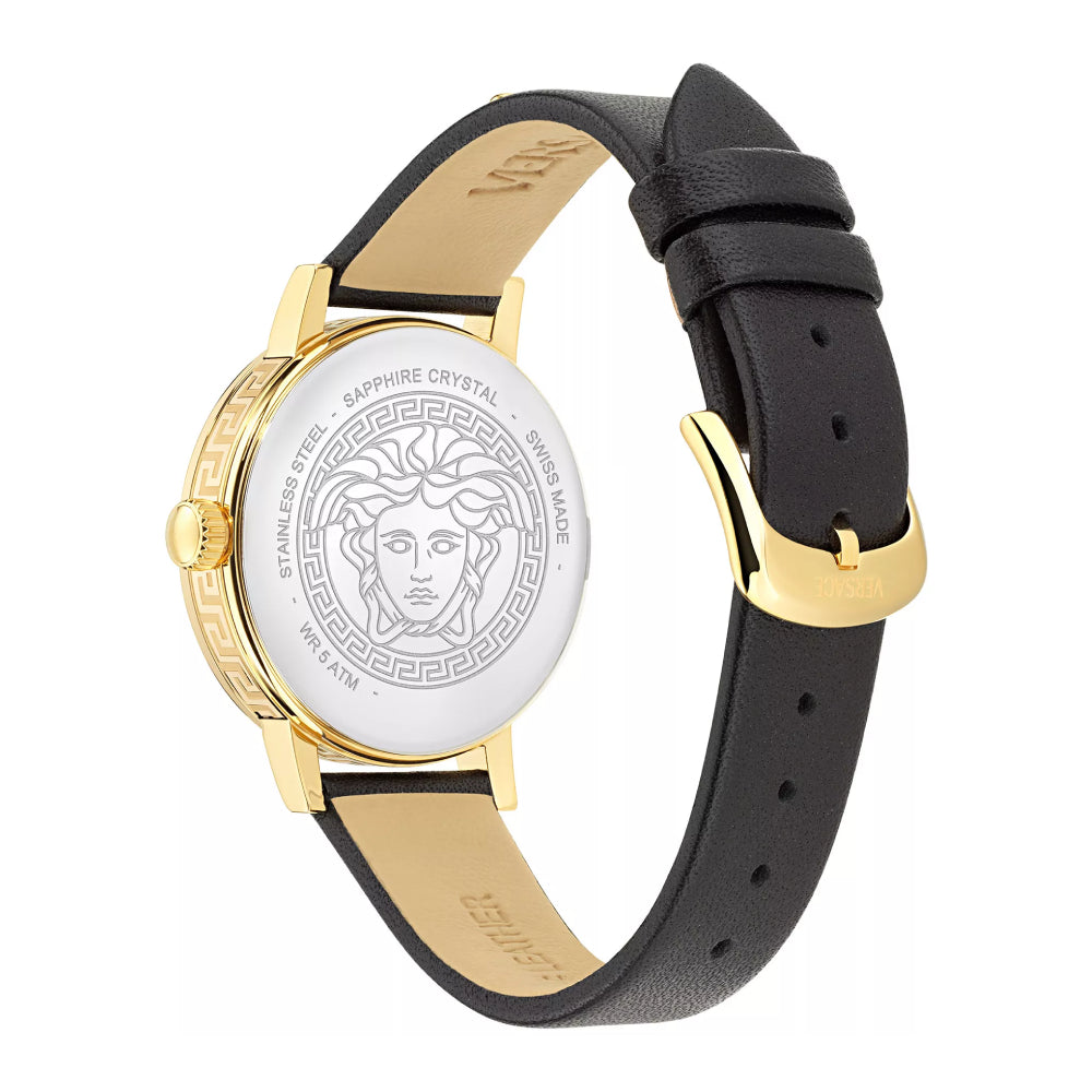 Versace Greca Fortuna Women's 35mm Strap Watch - Black