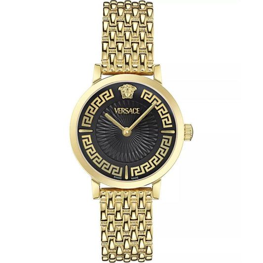 Versace Greca Fortuna Women's 35mm Gold Bracelet Watch - Black Dial