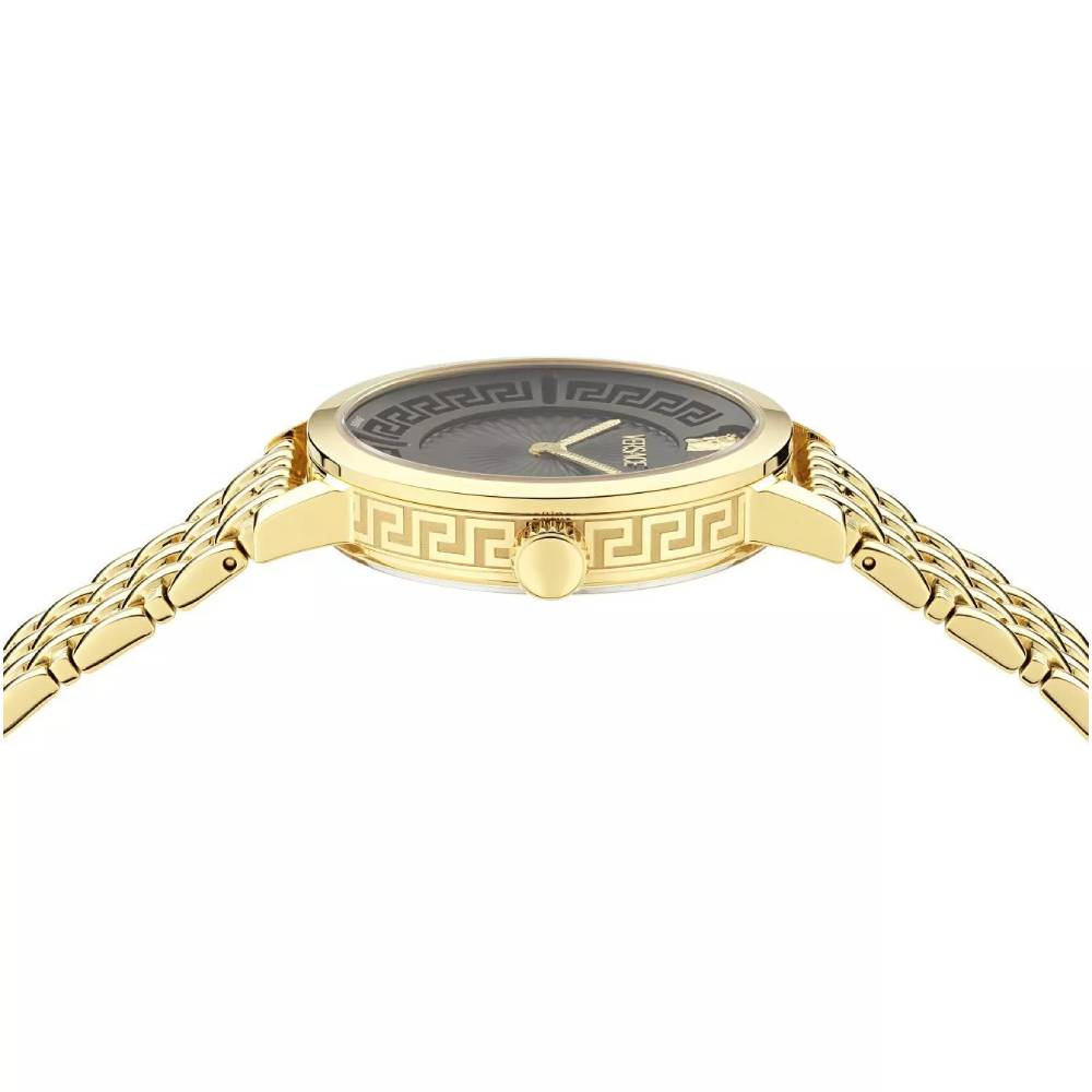 Versace Greca Fortuna Women's 35mm Gold Bracelet Watch - Black Dial