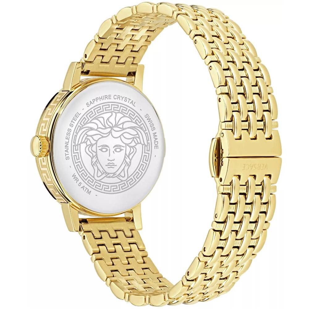 Versace Greca Fortuna Women's 35mm Gold Bracelet Watch - Black Dial