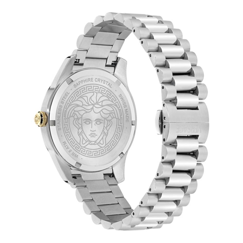Versace Apodis Men's 41 mm Silver Bracelet Watch - Blue
