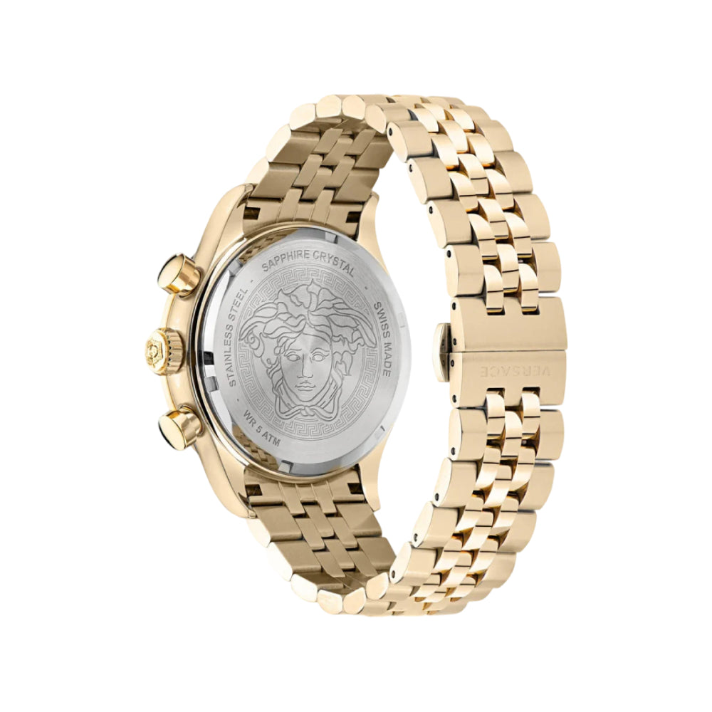Versace Hellenyium Men's 44mm Gold Bracelet Watch - White Dial