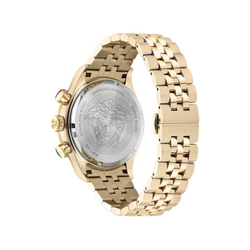 Versace Hellenyium Men's 44mm Gold Bracelet Watch - White Dial