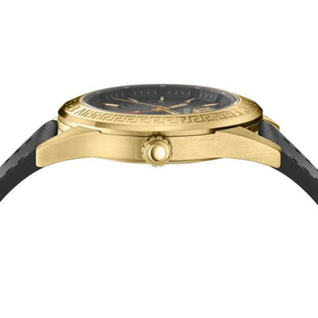Versace V-Code GMT Men's 42mm Strap Watch - Black