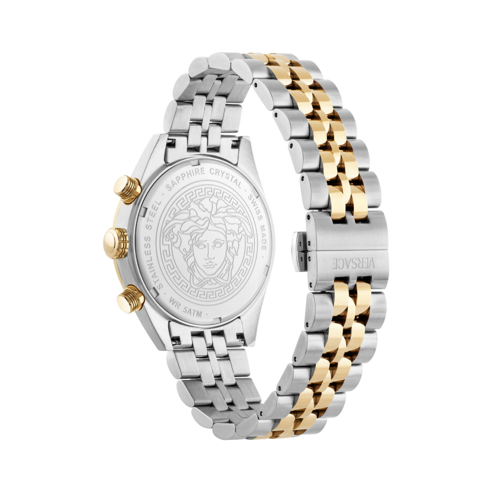 Versace Athletics Men's 44mm Two-Tone Bracelet Watch - Black Dial