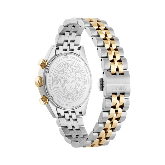 Versace Athletics Men's 44mm Two-Tone Bracelet Watch - Black Dial