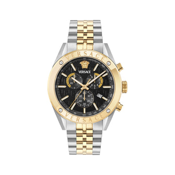 Versace Athletics Men's 44mm Two-Tone Bracelet Watch - Black Dial