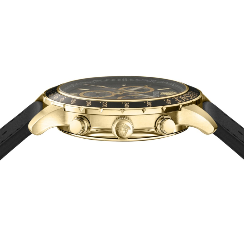 Versace Men's 44mm Strap Watch - Black Dial