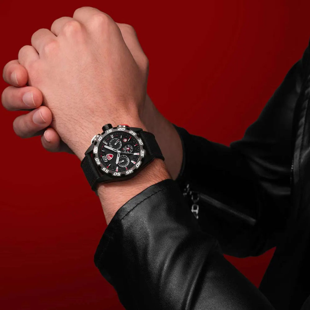 Ducati DT012 Men's 42mm Strap Watch - Black– Curacao