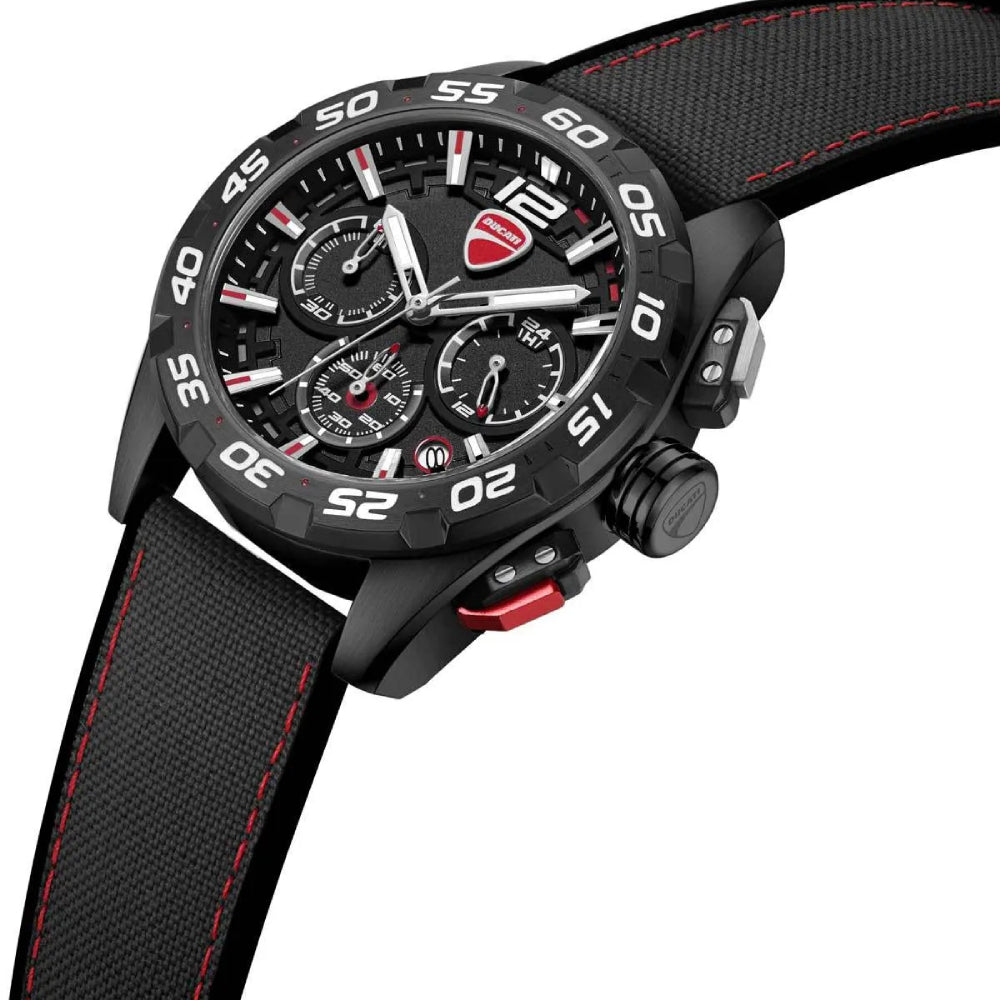 Ducati DT012 Men's 42mm Strap Watch - Black– Curacao