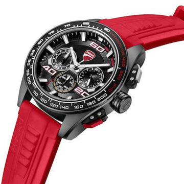 Ducati Men's 44mm Chronograph Strap Watch - Black Dial