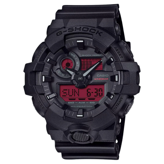 Casio G-Shock Men's 53.4mm Black Strap Watch – Red Dial