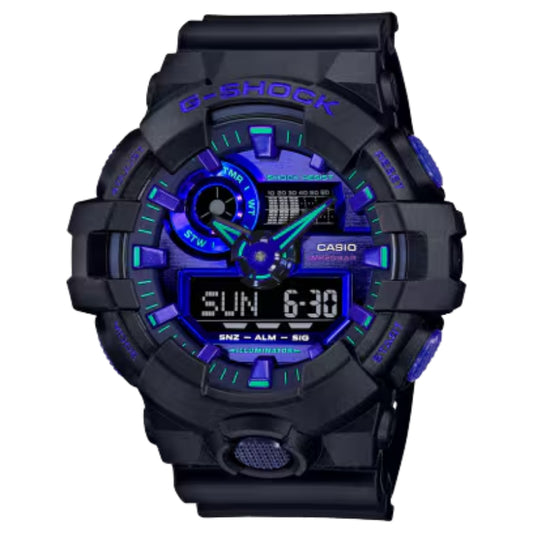 Casio G-Shock Men's 53.4mm Ana-Digi Black Strap Watch - Blue Dial