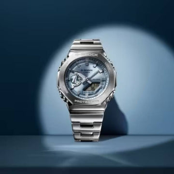 Casio G-Shock Men's 44mm Silver Bracelet Watch- Blue Dial