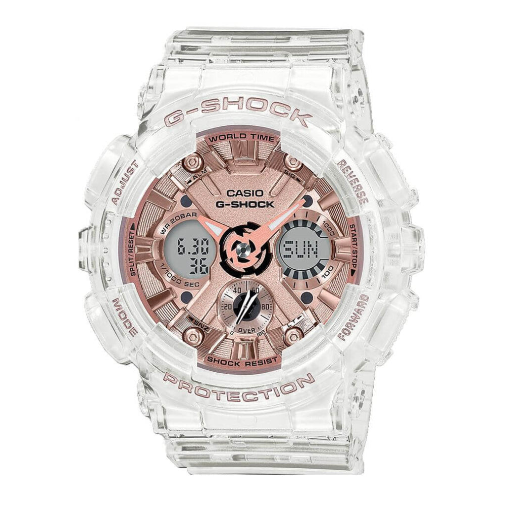 Casio G-Shock Women's 49mm Quartz Digital Analog Clear Resin Strap Watch -