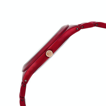 Reloj unisex Michael Kors Slim Runway de 42 mm con pulsera de acero inoxidable y cuarzo, color rojo