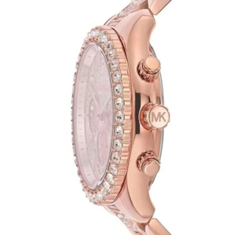 Reloj de cuarzo Michael Kors Layton para mujer, de acero inoxidable y 42 mm, color oro rosa