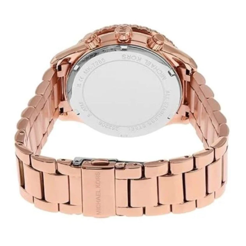 Reloj de cuarzo Michael Kors Layton para mujer, de acero inoxidable y 42 mm, color oro rosa