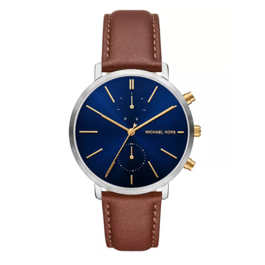 Michael Kors Blake Men's 42mm Analog Brown Strap Watch - Blue Dial