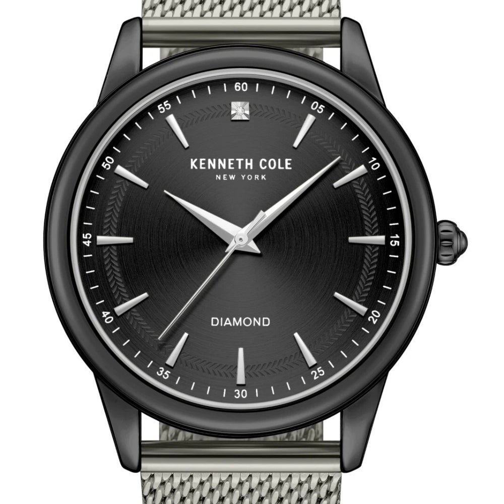 Kenneth Cole New York Men's 43mm Gray Strap Watch - Black Dial