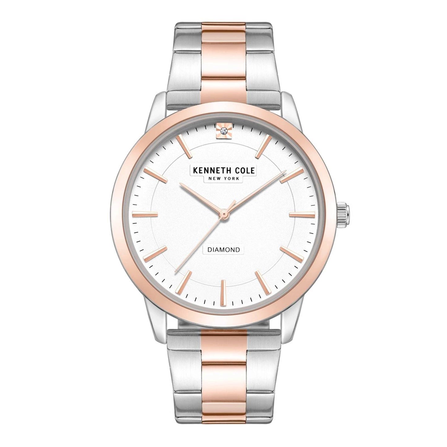 Kenneth Cole New York Men's 44mm Analog Two-Tone Bracelet Watch - White Dial