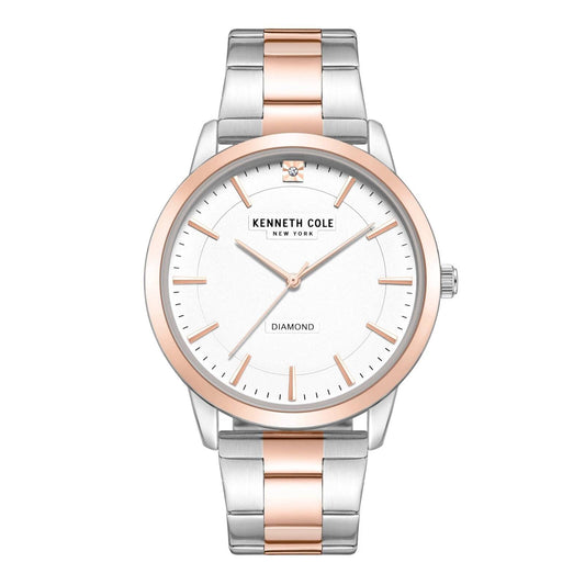 Kenneth Cole New York Men's 44mm Analog Two-Tone Bracelet Watch - White Dial