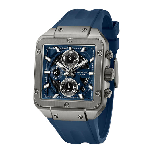 Kenneth Cole New York Skeleton Men's Strap Watch - Blue