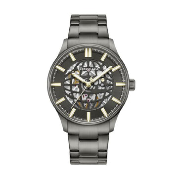 Kenneth Cole Newyork Men's 44mm Skeleton Gray Bracelet Watch - Black Dial