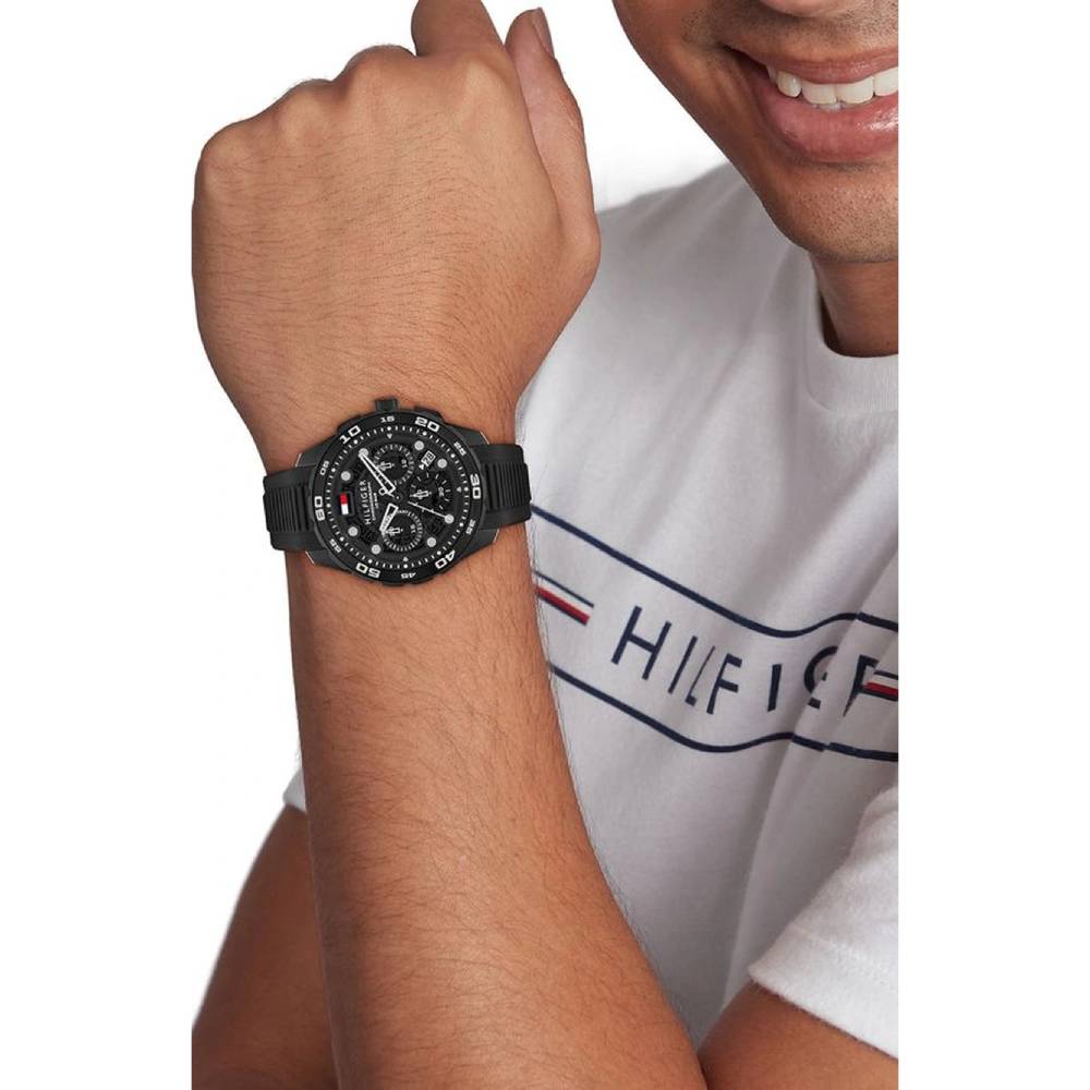 Tommy Hilfiger TH-Regatta Men's 44mm Strap Watch - Black