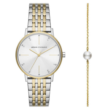 Armani Exchange Women's 36mm Two-Tone Analog Watch with Bracelet