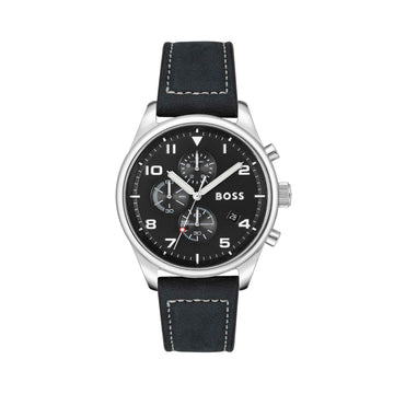Hugo Boss Men's 44mm View Chronograph Bracelet Watch - Black