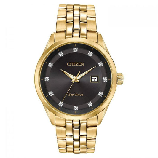 Reloj Citizen Addysen Eco-Drive de 41 mm con pulsera de acero inoxidable para hombre, esfera negra