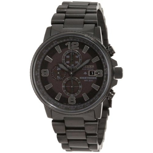 Citizen Nighthawk Men's 42mm Eco-Drive Stainless Steel Bracelet Watch - Black