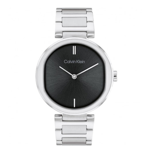 Calvin Klein Sensation Women's 36mm Quartz Stainless Steel Silver Bracelet Watch - Black Dial