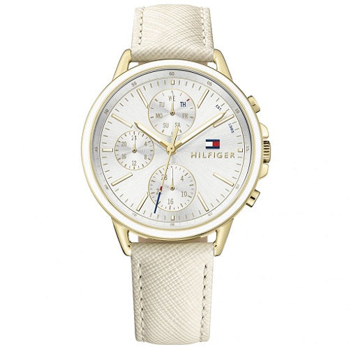 Tommy Hilfiger Carly Women's 30mm Quartz Beige Strap Watch - Champagne Dial - Curacao