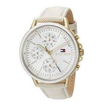 Tommy Hilfiger Carly Women's 30mm Quartz Beige Strap Watch - Champagne Dial - Curacao