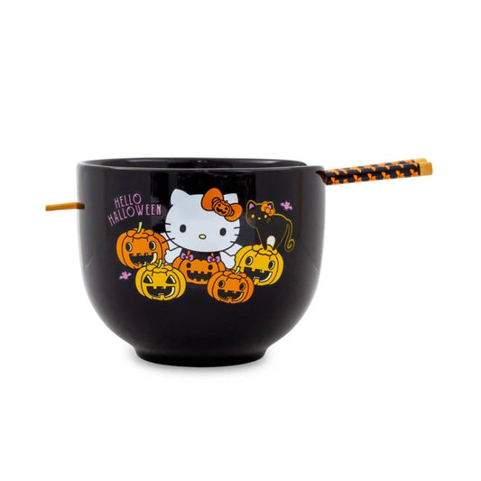 Sanrio Hello Kitty Pumpkins  20 oz Ramen Bowl and Chopstick Set