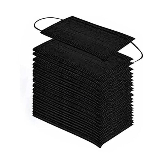 Altatac 3 Layer Face Mask with Ear Loops (50 Pieces) - Black
