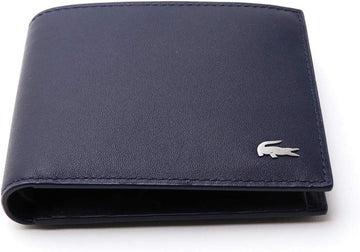 Billetera compacta de cuero Lacoste FG - Azul