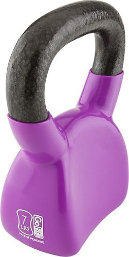 GoFit 7 lbs. Contour Vinyl Coated Kettlebell - Purple - Curacao