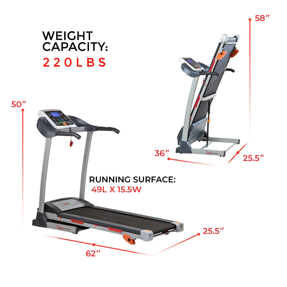 ?Sunny Health & Fitness Treadmill with Manual Incline And Display