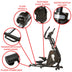 ?Sunny Health & Fitness Cardio Climber Circuit Zone Elliptical Trainer Machine with LCD Monitor - Black - Curacao