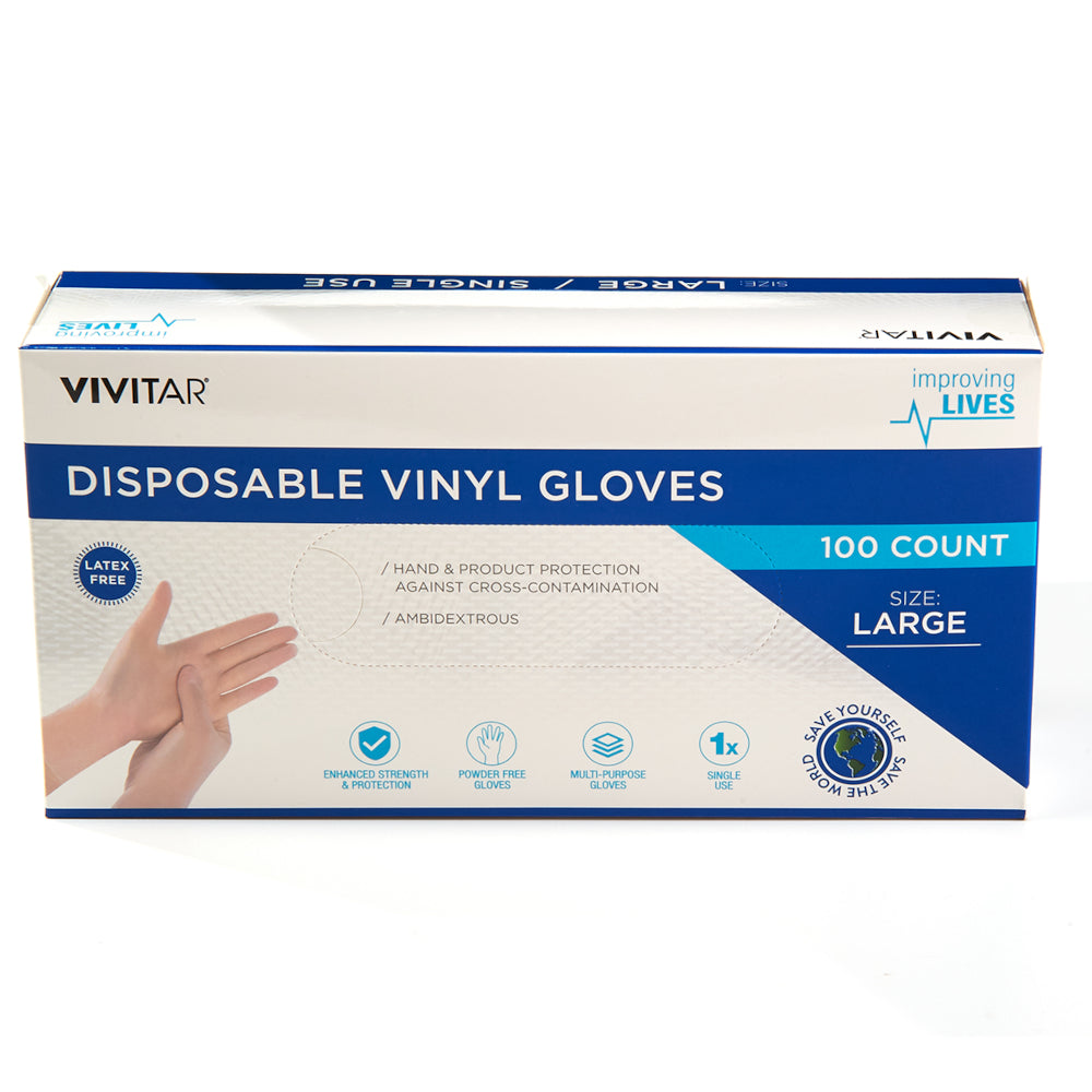 Vivitar Disposable Vinyl Gloves (100-Piece)